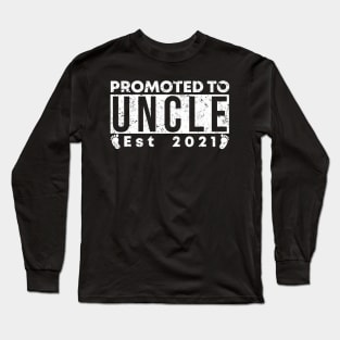 Vintage Promoted to uncle 2021 new uncle gift Long Sleeve T-Shirt